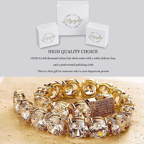 OYOGAA 10MM Diamond Tennis Bracelet for Men and Women