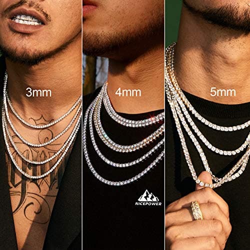 Iced Out Tennis Necklace with 5A Cubic Zirconia Stones