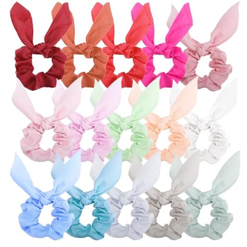 Sure, here's a refined and simplified title based on the keywords provided:

Ondder Hair Scrunchies 15 Pcs - Cute Bow Ribbon Elastic Hair Ties Floral & Fruit Print