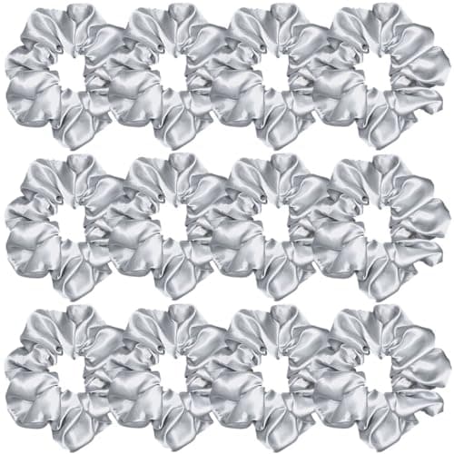 12 Pcs Satin Silk Hair Scrunchies for Women and Girls