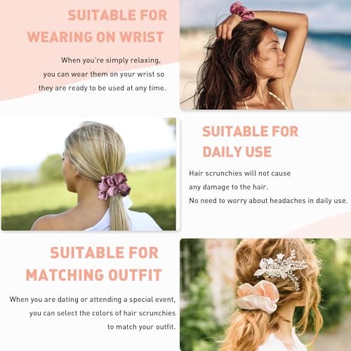 8 Pack Satin Hair Scrunchies for Women