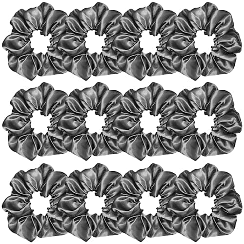 12 Pcs Satin Silk Hair Scrunchies for Women and Girls