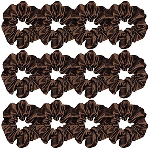 12 Pcs Satin Silk Hair Scrunchies for Women and Girls