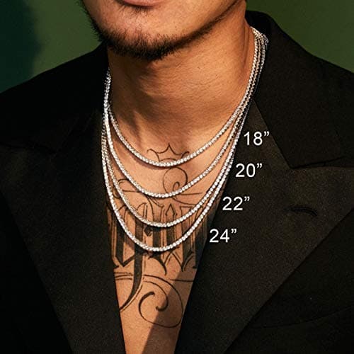 Iced Out Tennis Necklace with 5A Cubic Zirconia Stones