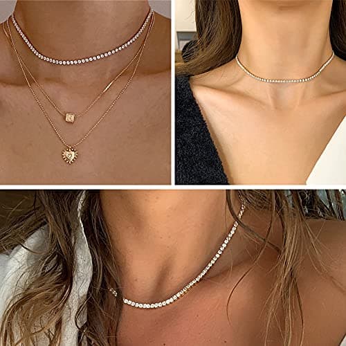 Dainty Tennis Necklace for Women