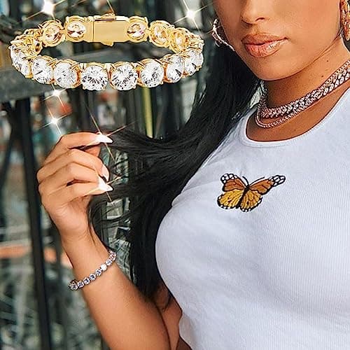 OYOGAA 10MM Diamond Tennis Bracelet for Men and Women