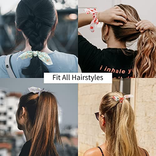 Sure, here's a refined and simplified title based on the keywords provided:

Ondder Hair Scrunchies 15 Pcs - Cute Bow Ribbon Elastic Hair Ties Floral & Fruit Print