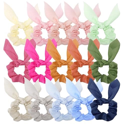 Sure, here's a refined and simplified title based on the keywords provided:

Ondder Hair Scrunchies 15 Pcs - Cute Bow Ribbon Elastic Hair Ties Floral & Fruit Print