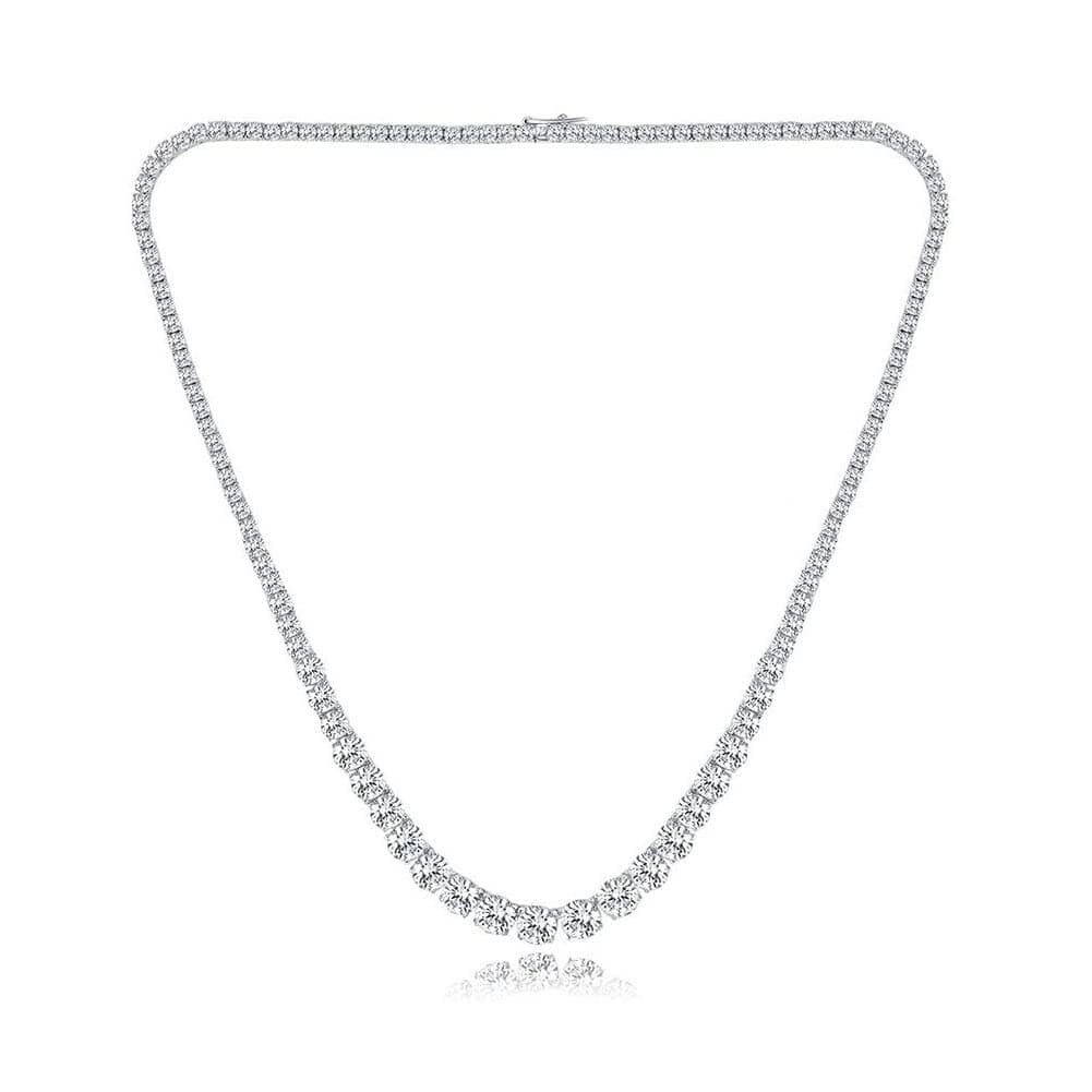 MDFUN Graduated Round Cut Cubic Zirconia Tenni Necklace for Women and Men