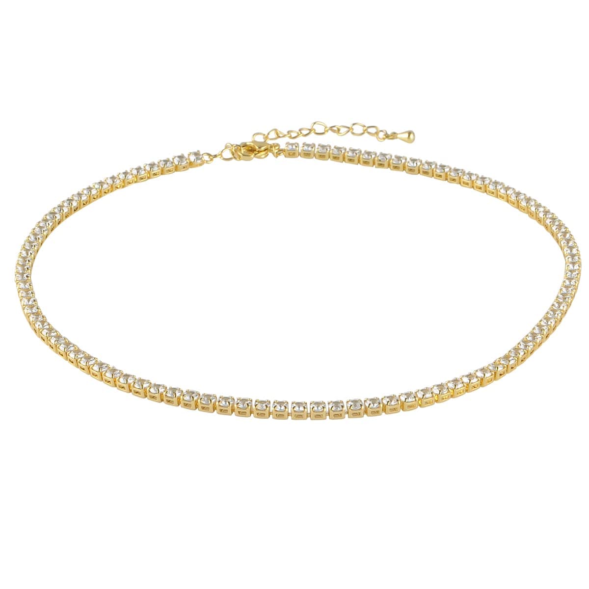 Adjustable 3mm Tennis Choker Necklace for Women