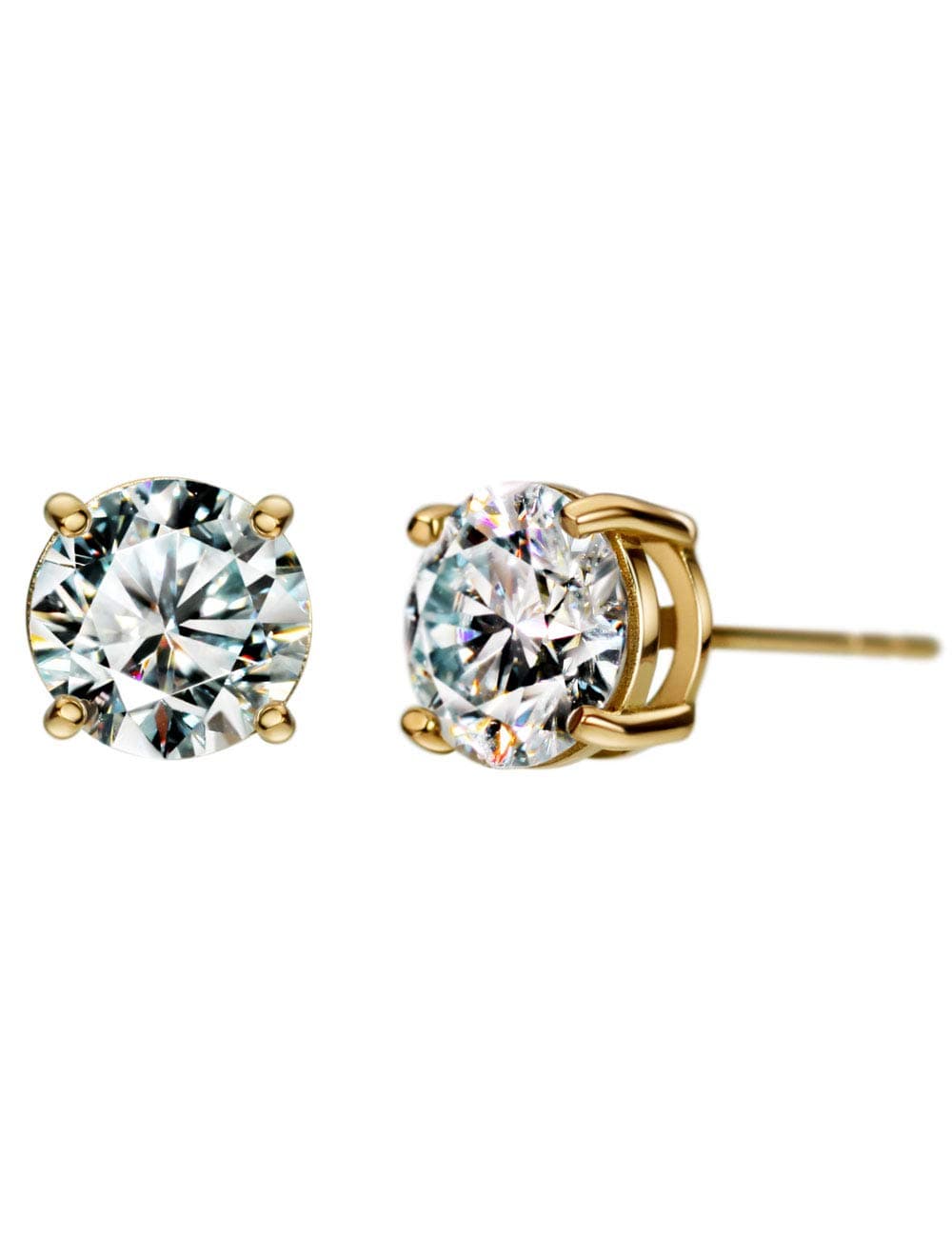 Michooyel 18K Gold Solitaire Stud Earrings for Women
