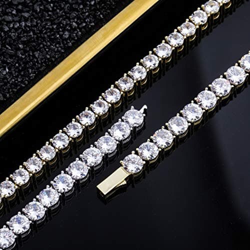 Minimalistic Accessory: TOPGRILLZ Gold Tennis Bracelet for Men and Women