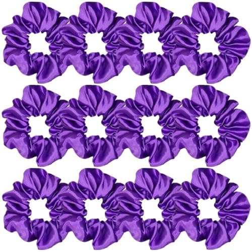 12 Pcs Satin Silk Hair Scrunchies for Women and Girls