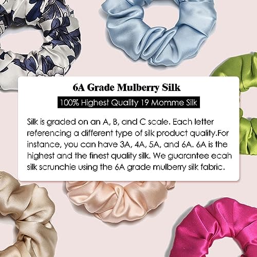 5Pack 1.5MM Silk Scrunchies for Women
