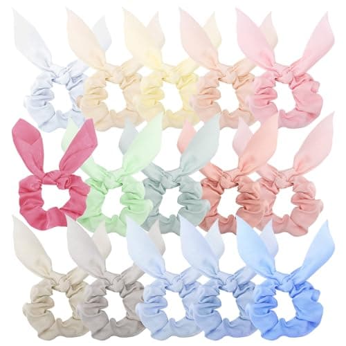 Sure, here's a refined and simplified title based on the keywords provided:

Ondder Hair Scrunchies 15 Pcs - Cute Bow Ribbon Elastic Hair Ties Floral & Fruit Print