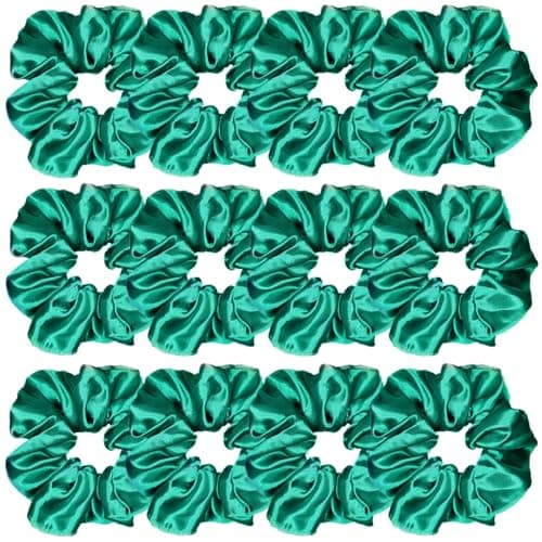 12 Pcs Satin Silk Hair Scrunchies for Women and Girls