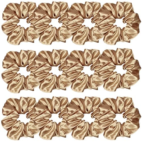 12 Pcs Satin Silk Hair Scrunchies for Women and Girls