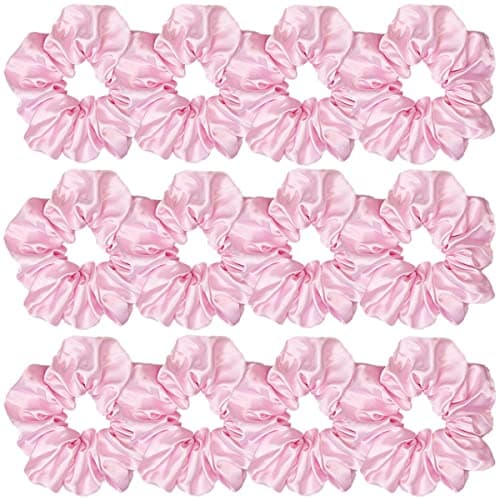 12 Pcs Satin Silk Hair Scrunchies for Women and Girls