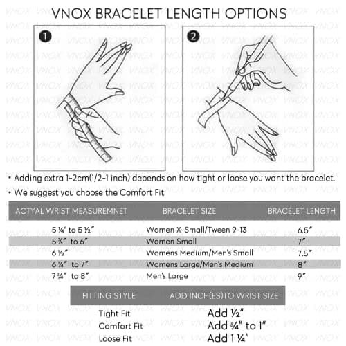 VNOX Sturdy Stainless Steel Curb Chain Bracelet Set for Men and Women, 6.5/7/7.4/8.2/9 Inches