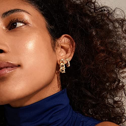MYEARS Gold Stud Earrings 14K Gold Filled Hypoallergenic Everyday Jewelry