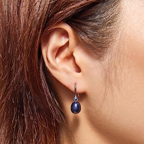 Michooyel Sterling Silver Freshwater Pearls Dangle Earrings for Women