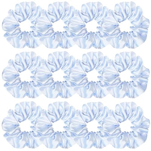 12 Pcs Satin Silk Hair Scrunchies for Women and Girls