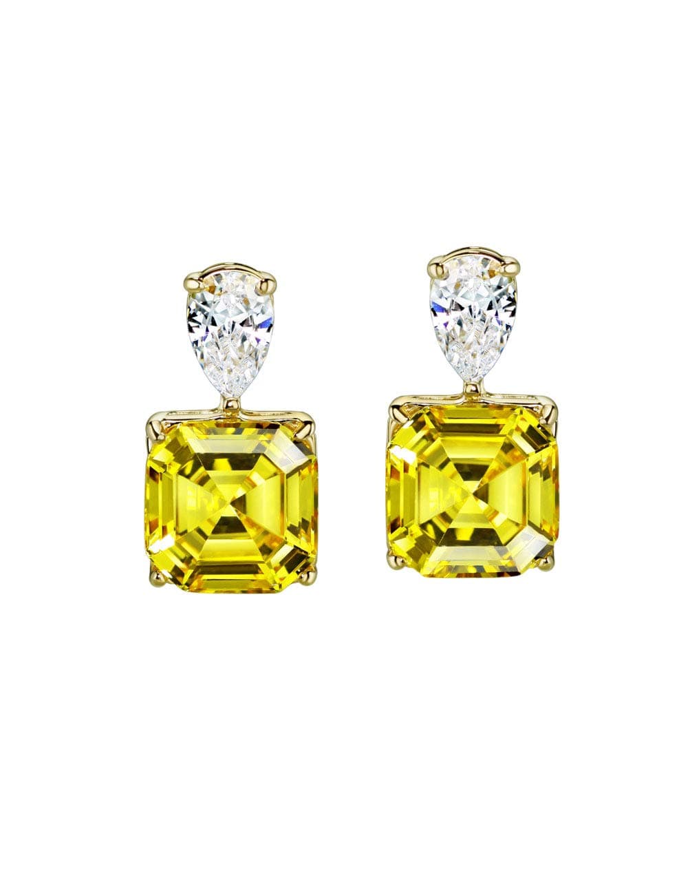 Michooyel 925 Silver Citrine Diamond Accented Earrings for Women