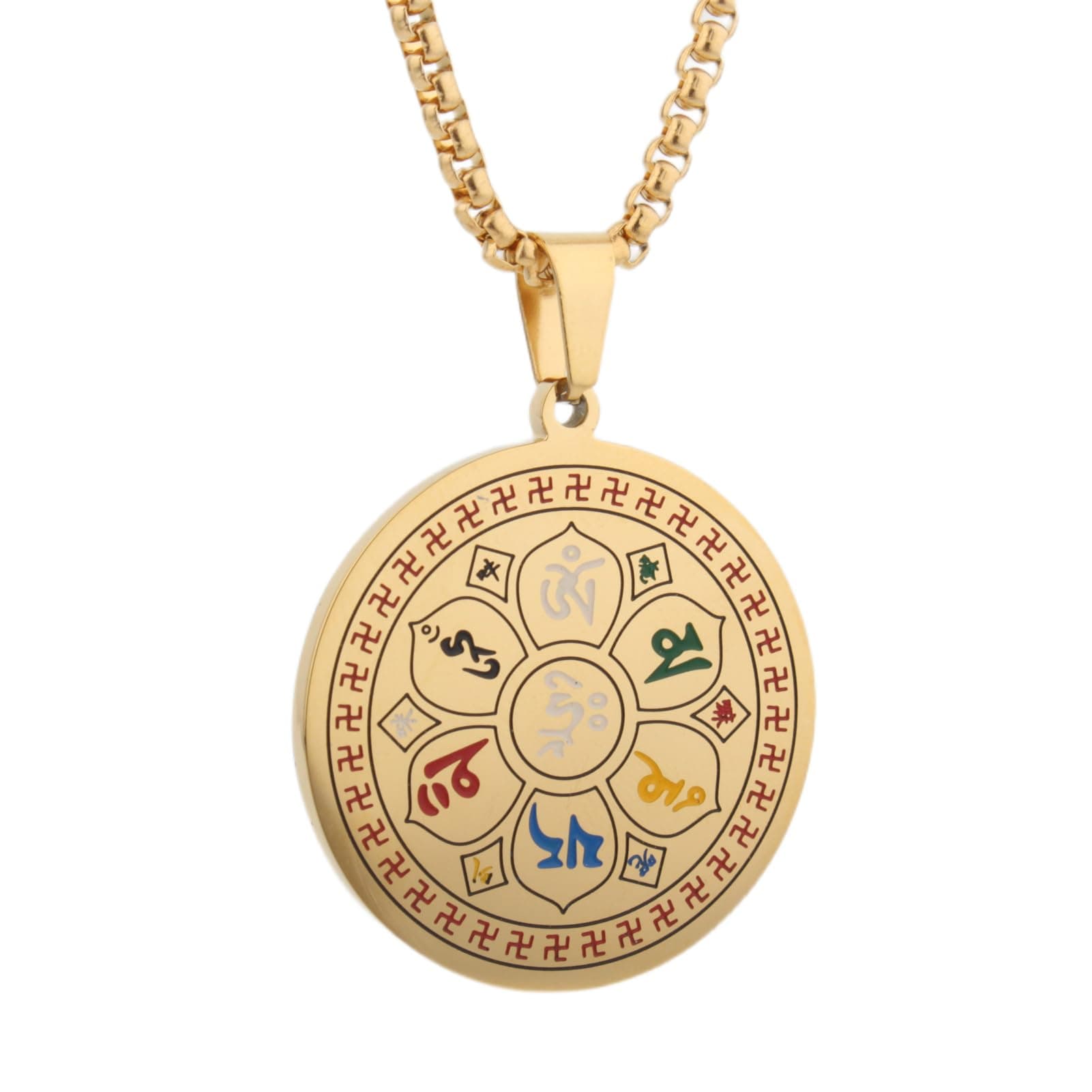 Scddboy Tibetan Buddhist Six-Word Mantra Pendant Necklace for Men Women