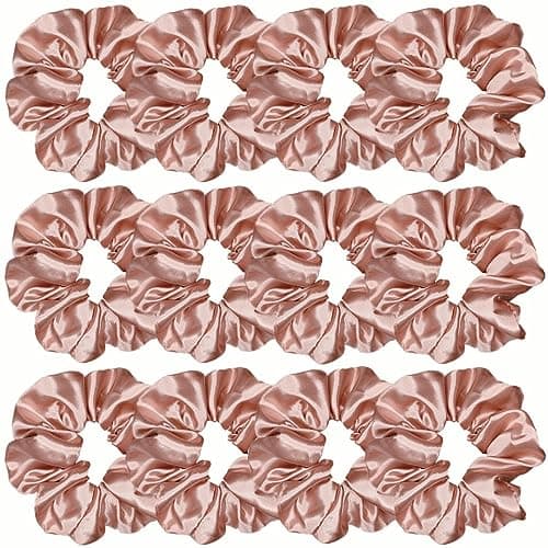 12 Pcs Satin Silk Hair Scrunchies for Women and Girls