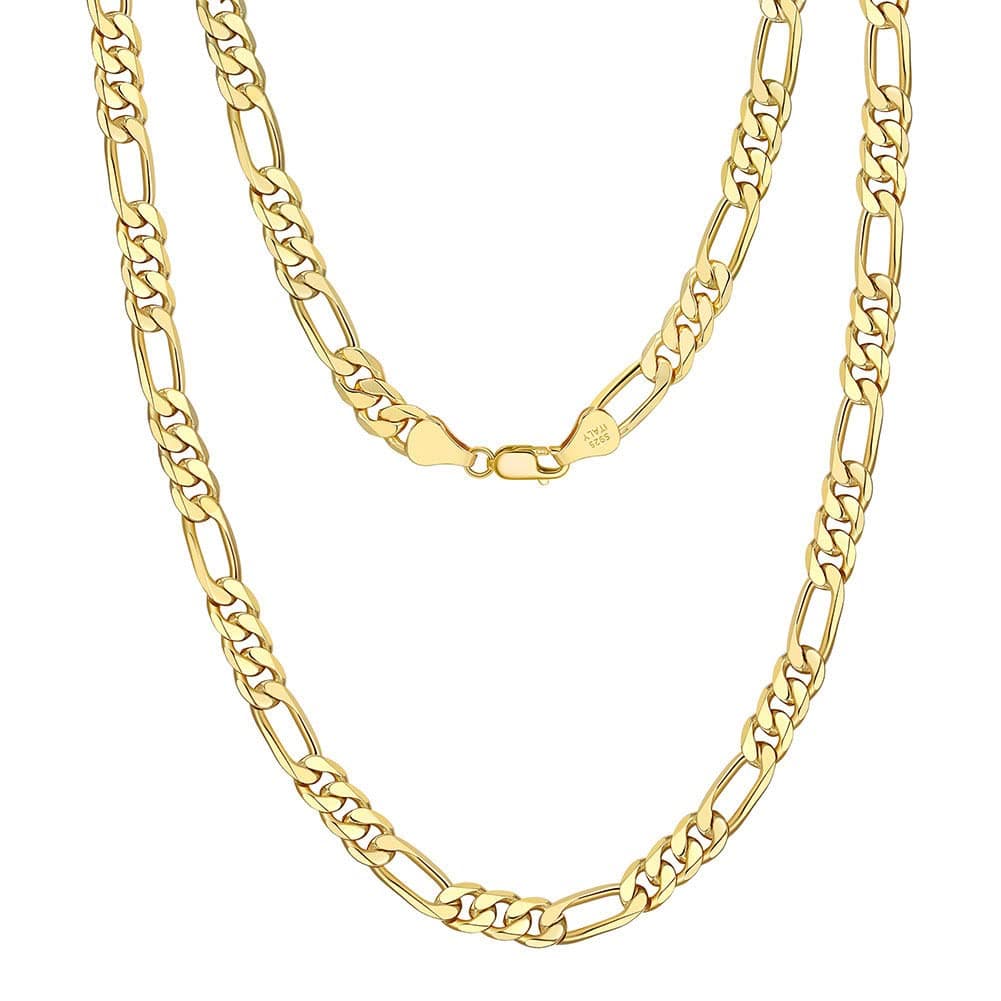 Michooyel 925 Sterling Silver Figaro Necklace for Men and Women