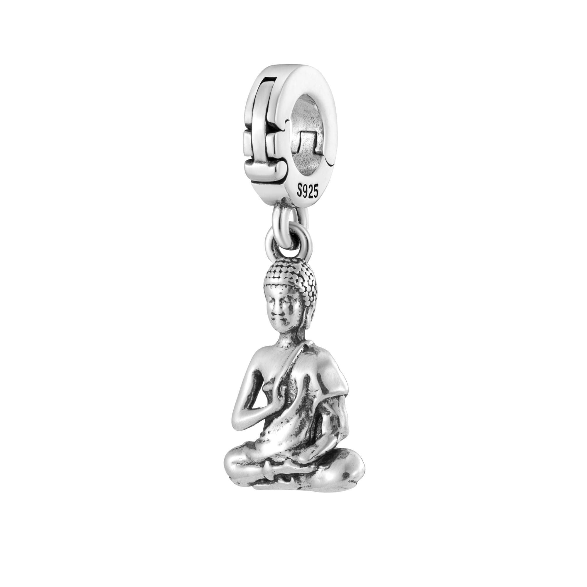 Refined and simplified title: Bolenvi Classic Buddha Buddhism Clip On Pendant, 925 Sterling Silver Charm for Pandora & Other Charm Jewelry