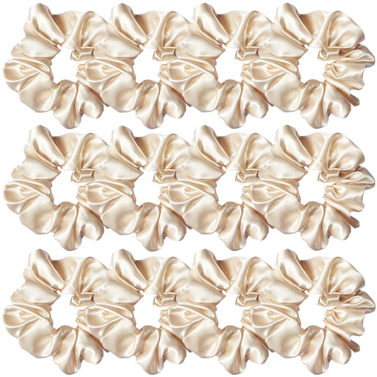 12 Pcs Satin Silk Hair Scrunchies for Women and Girls