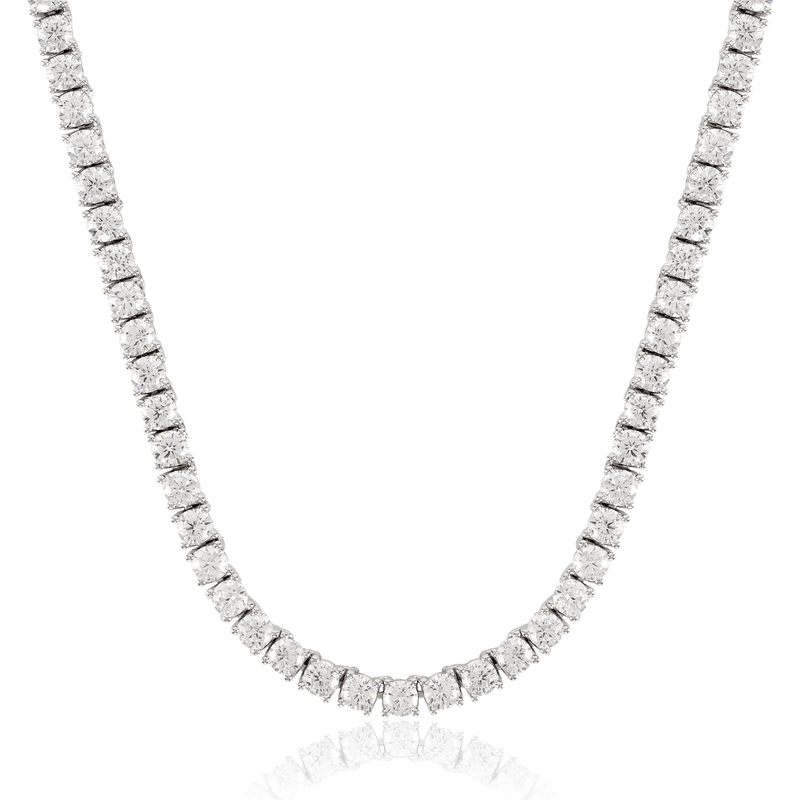 MAZZERI 3.0mm Round Cubic Zirconia Tennis Necklace For Woman And Men