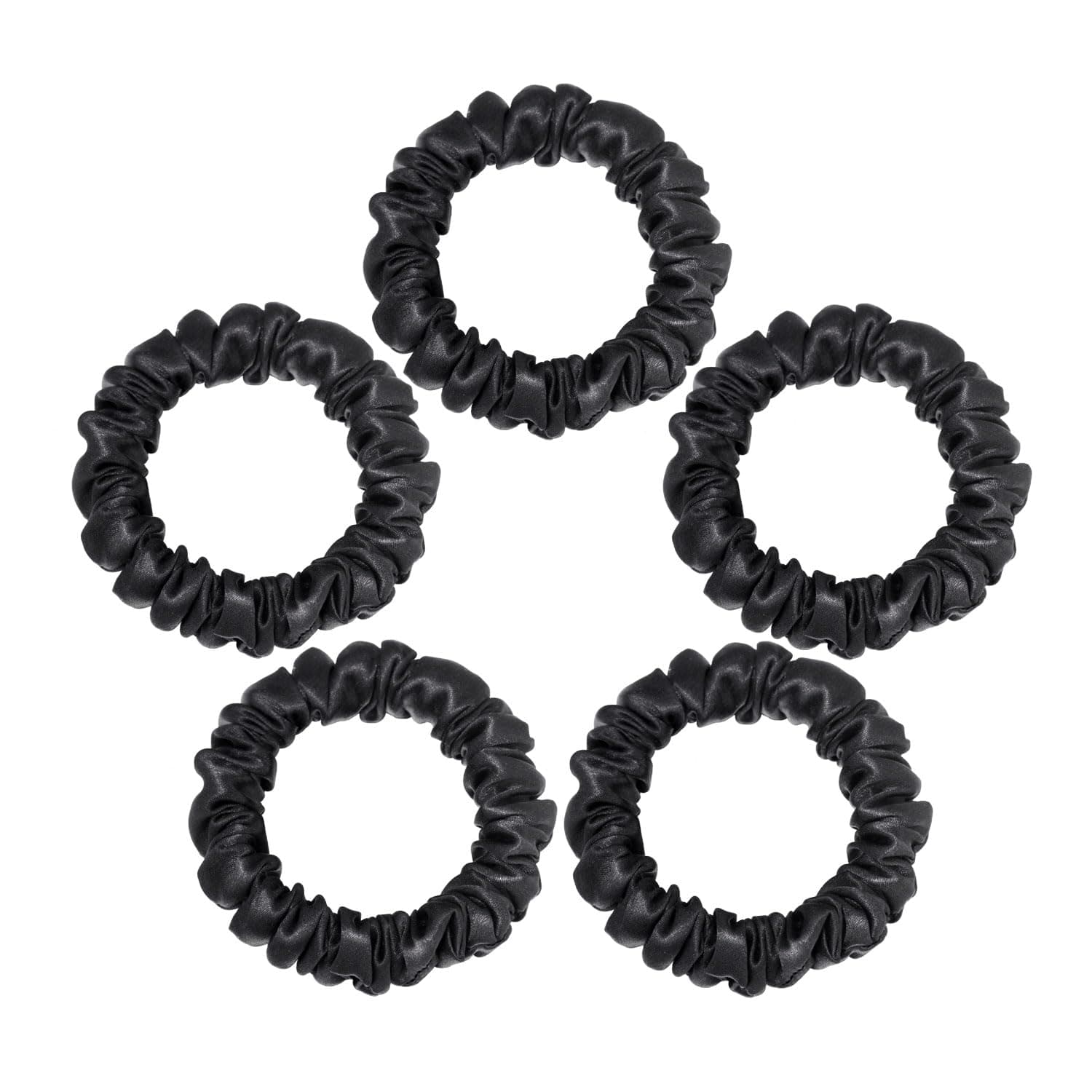 5Pack 1.5MM Silk Scrunchies for Women
